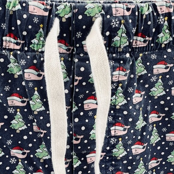 Vineyard Vines Mens Pajama Pants Extra Large Blue Whale Santa Hat Christmas Tree - Picture 4 of 10